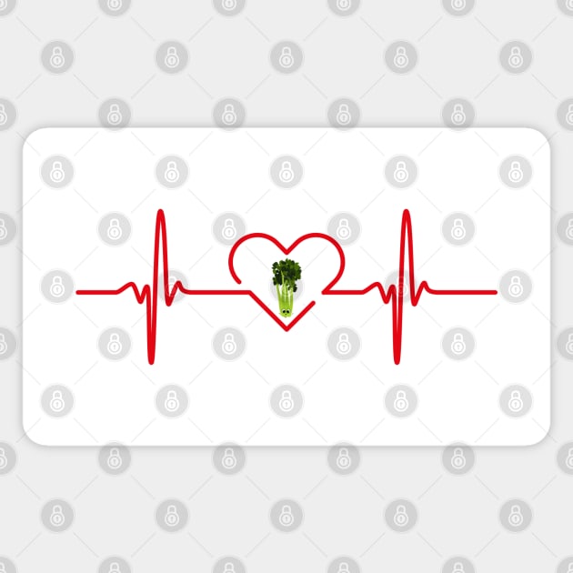 Celery Heartbeat Sticker by HobbyAndArt